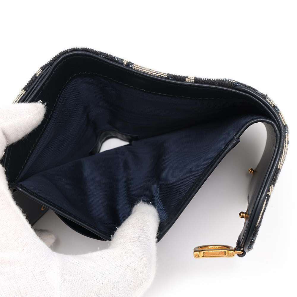 Christian Dior Tri fold Wallet Saddle Oblique Compact - Picture 5 of 12